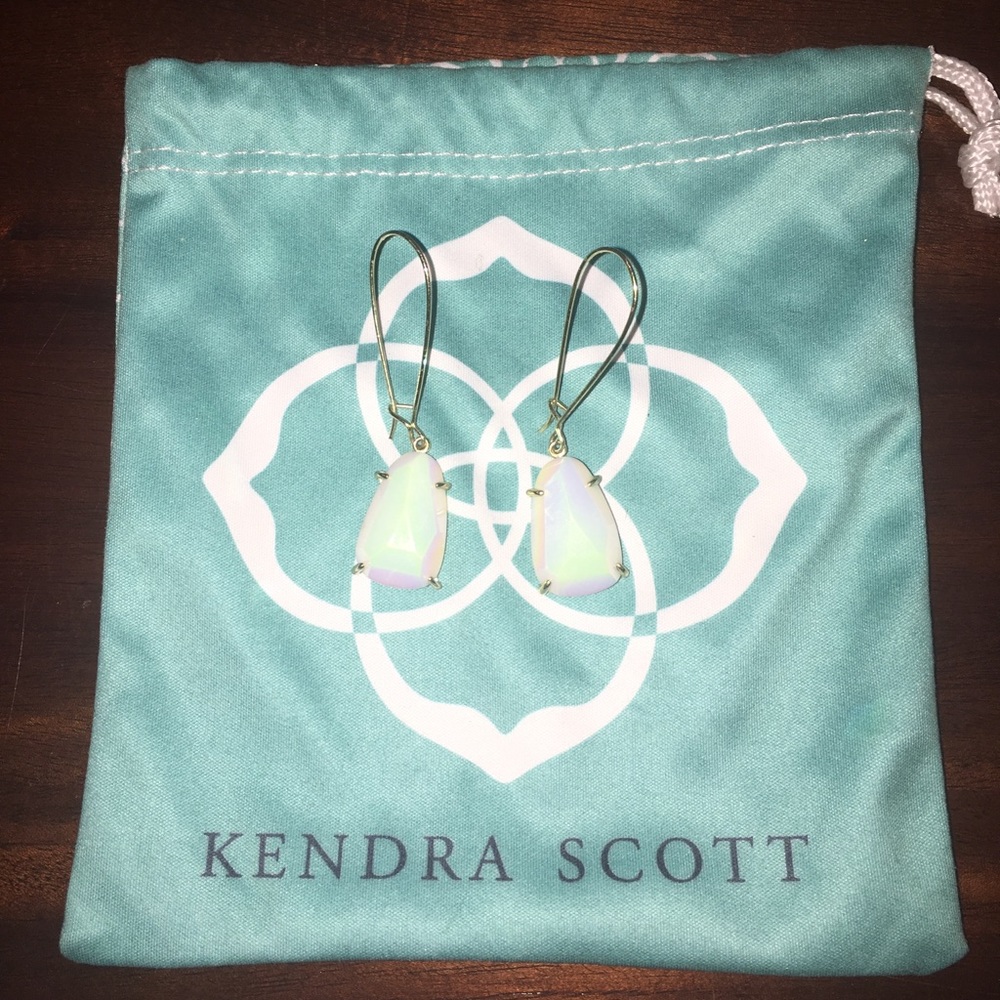 kendra scott white iridescent nancy earrings